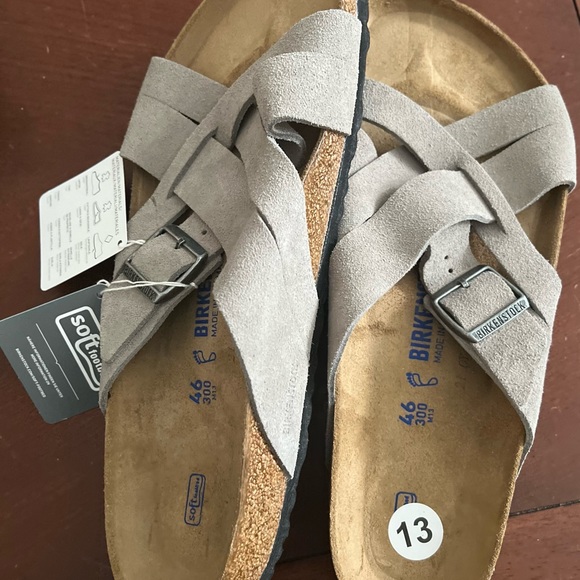Birkenstock Lugano soft bed stone suede Size 13 NWT Narrow fit - Picture 5 of 5